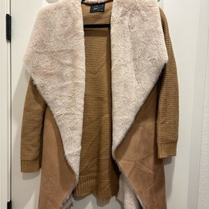 Cozy Tan and Cream Cardigan Sweater